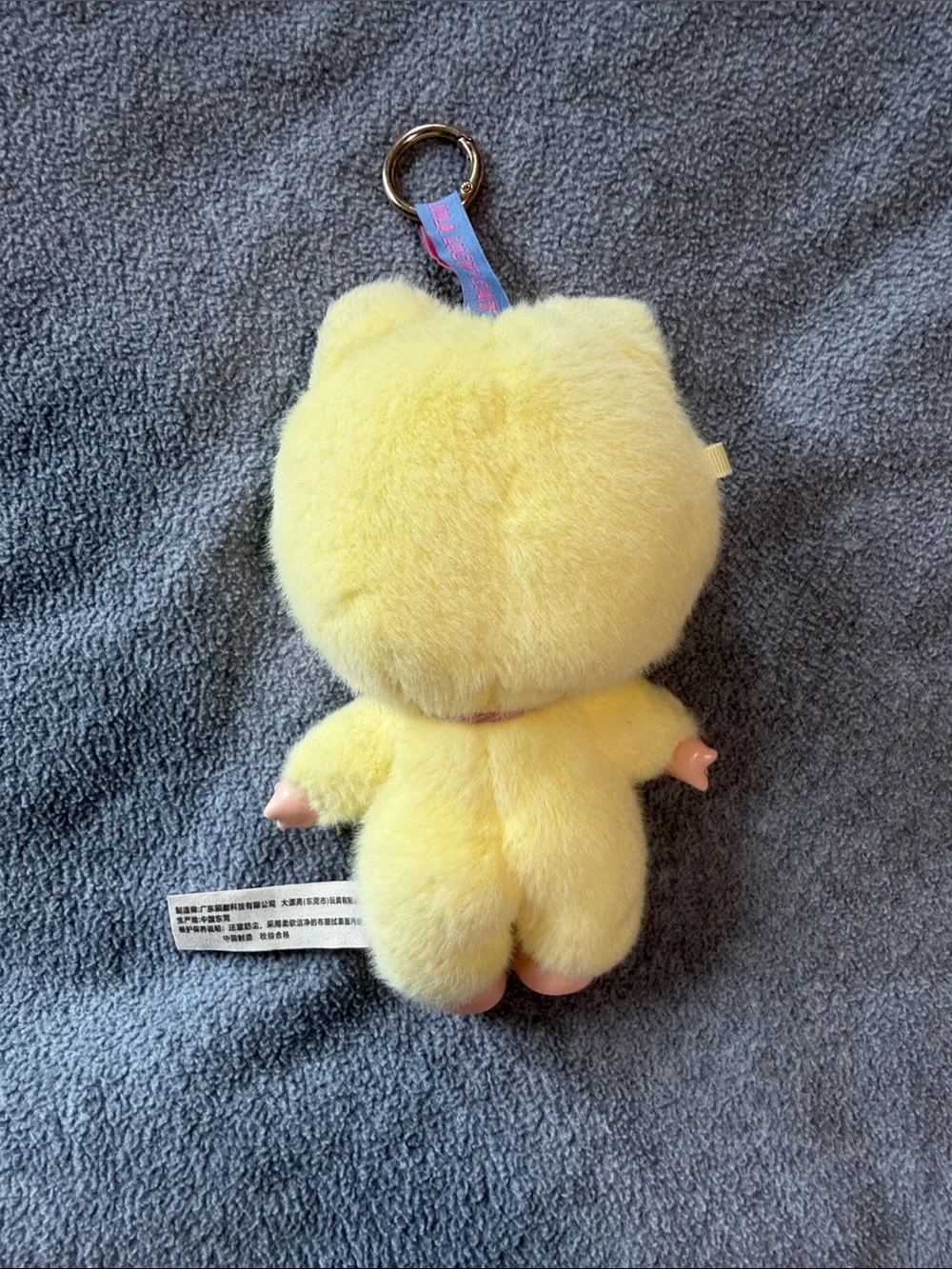 Liila’s Lucky Cat - Yellow Plush Cat Keychain Doll with Floral Bow